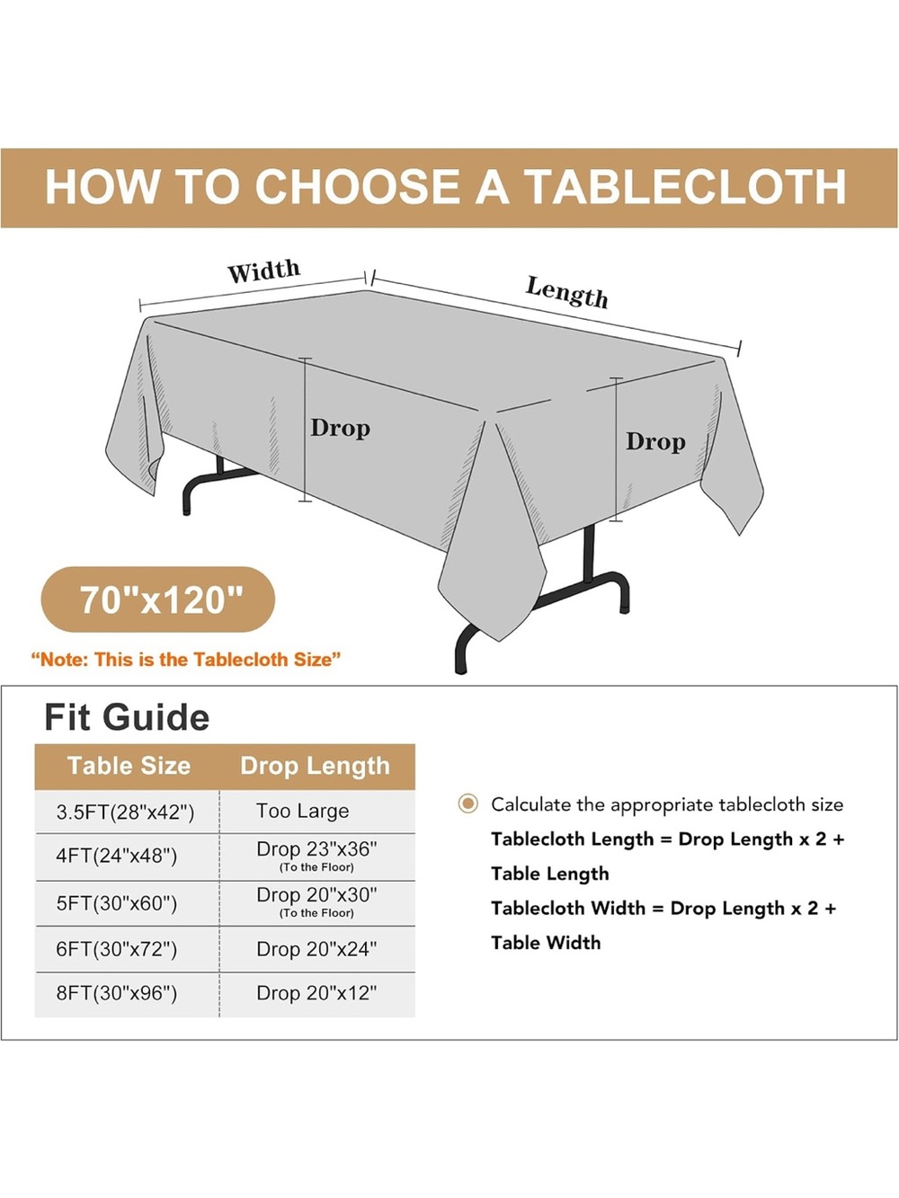 White Rectangle Tablecloth - 70” x 120” Elegant Weddings Showers - Picture 5 of 7